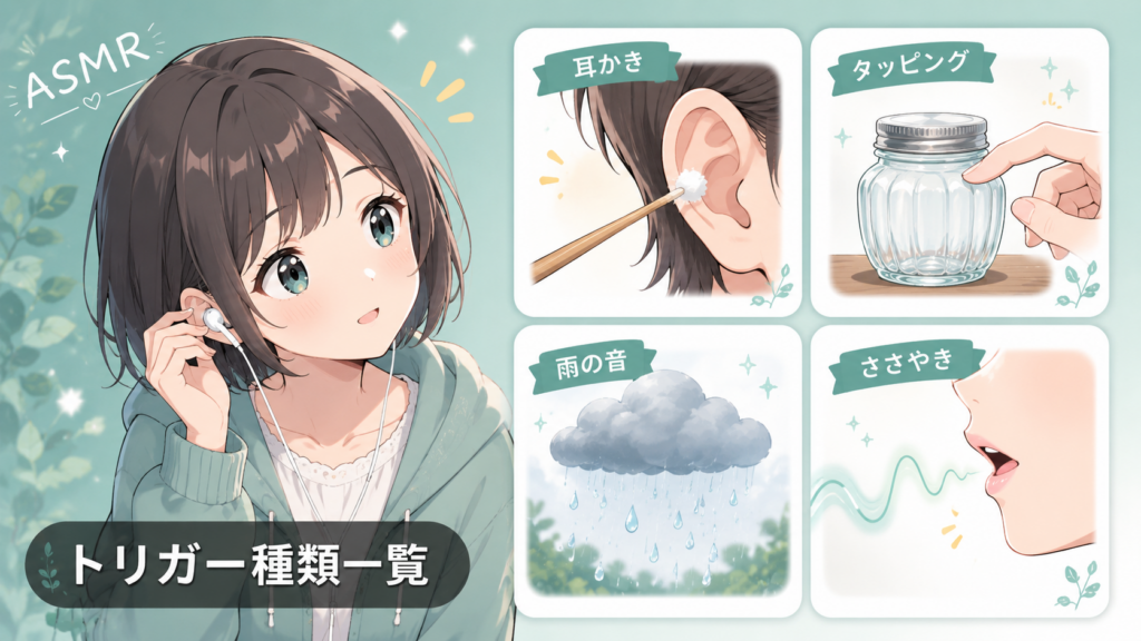 ASMRトリガーとは？種類一覧と自分に合った音の見つけ方